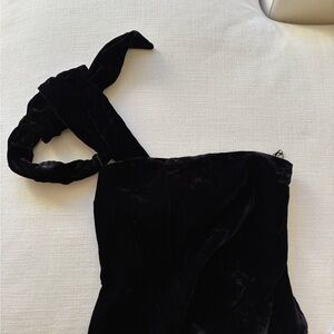 Black Velvet Top with Bow Strap